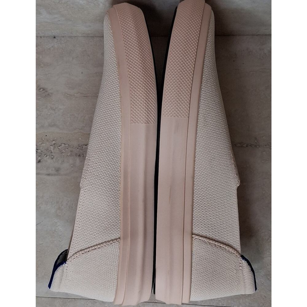 Unisex Rothy's Slip On Sneakers Cream with Blue Stripe At Back Size W9 or M7.5 - Picture 6 of 8